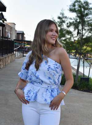 Blue Bouquet Top