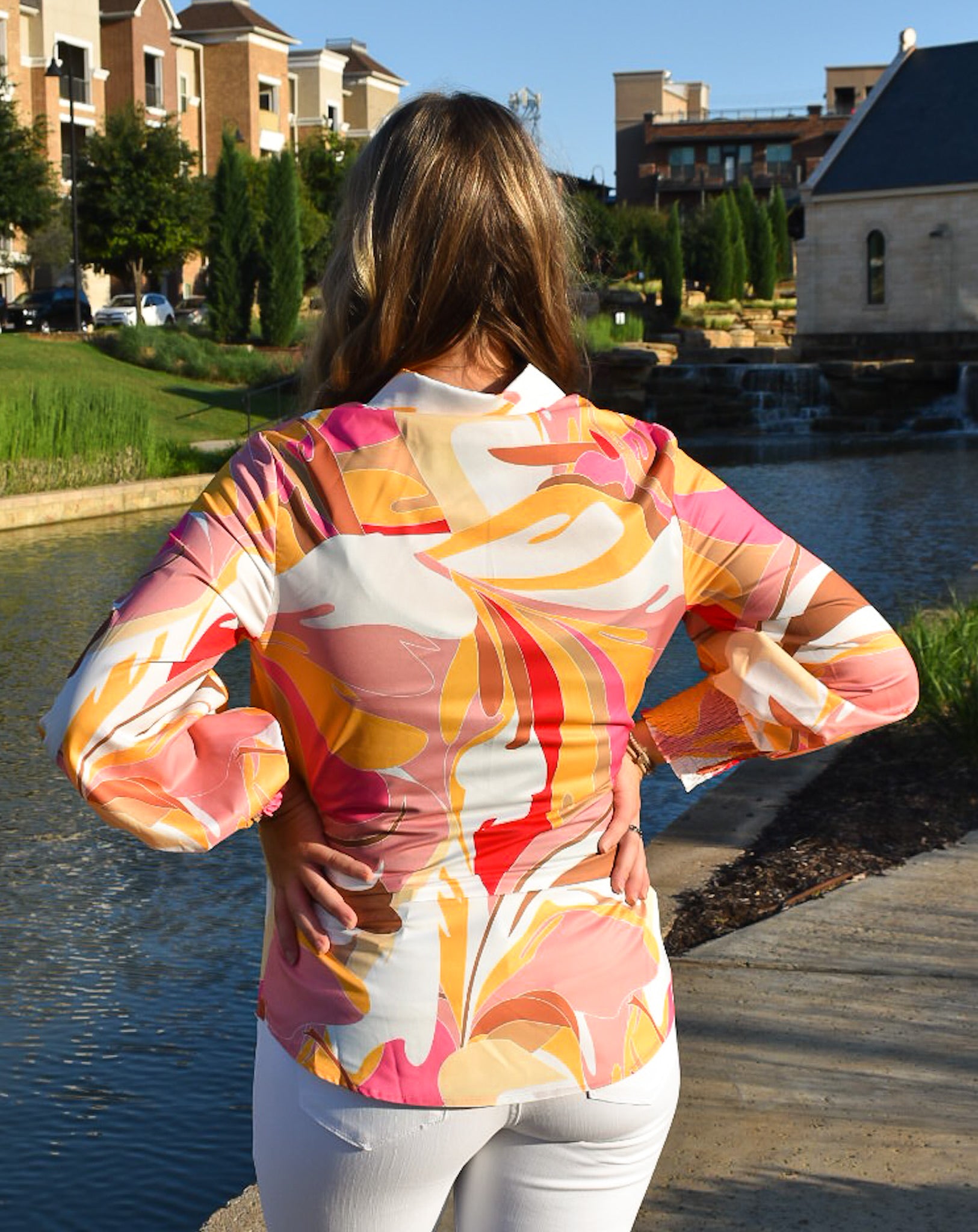 Swirl Abstract Print Top