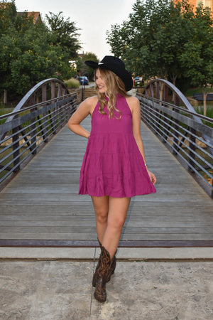 Sassy & Short Tiered Dress Orchid