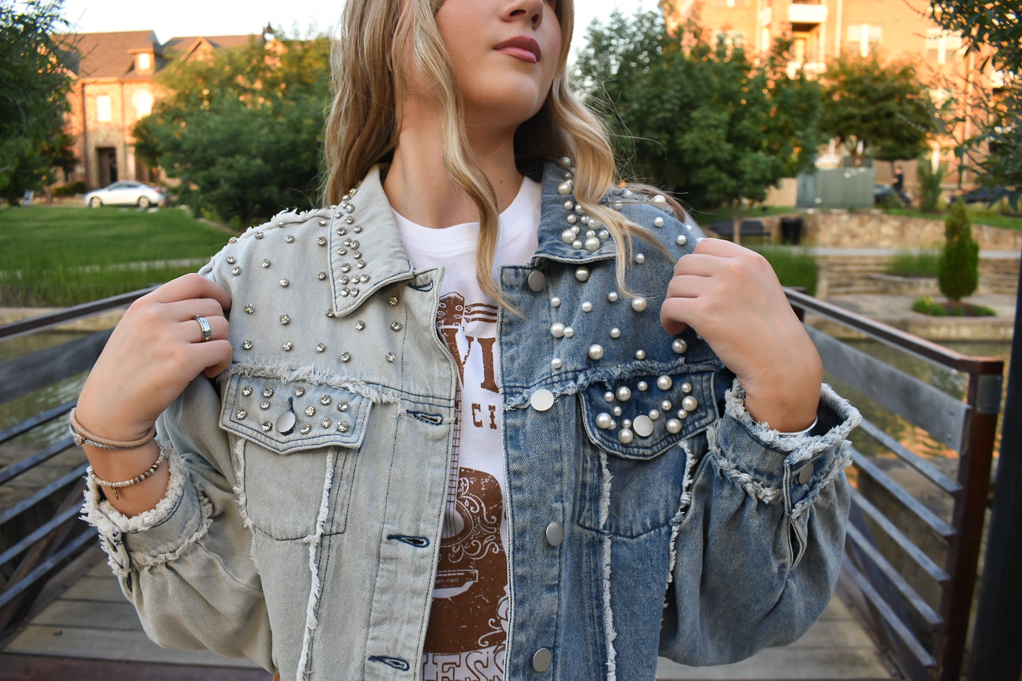 Stylish Embellished Denim Jacket for Women | LOZURI