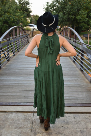 Sleeveless Tiered Dress Maxi Hunter Green