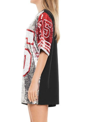 red sequin football dress Stand Out on Game Day with the Orange Sequin Football Dress S