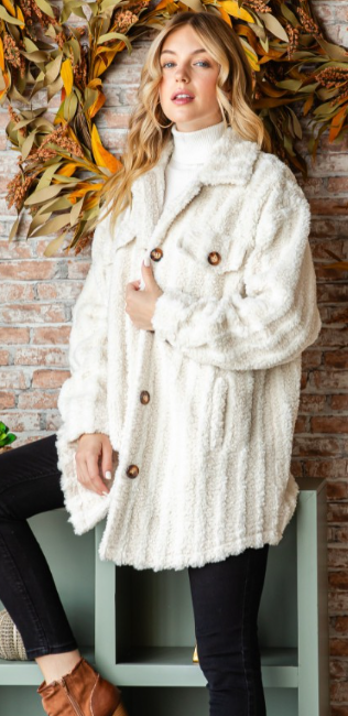 Sherpa Shacket Ivory