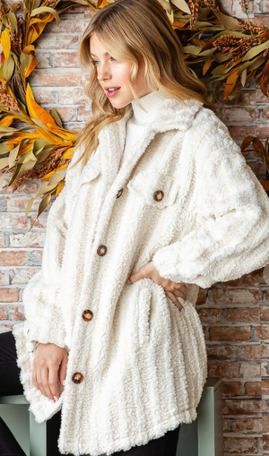 Sherpa Shacket Ivory