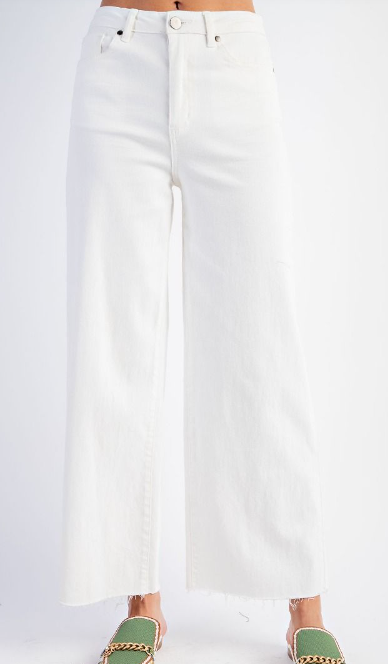 Wide Leg stretch Denim White