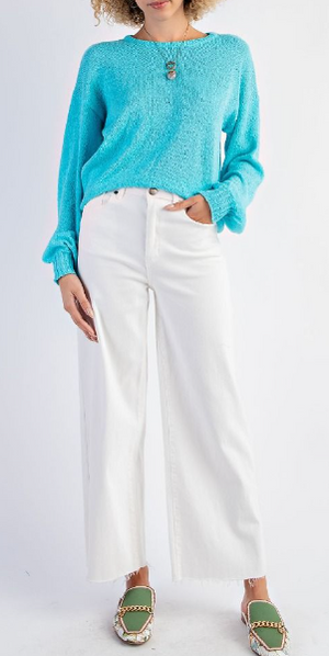 Wide Leg stretch Denim White