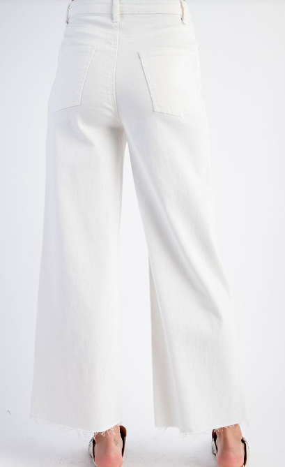 Wide Leg stretch Denim White