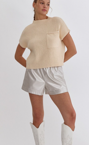 Mock Neck Natural Summer Sweater