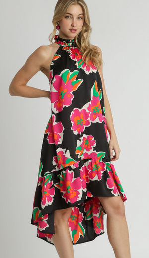 Abstract Floral HI LO Dress