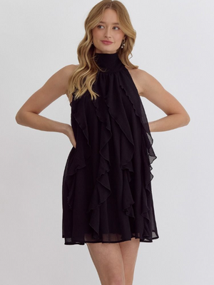 Cascade Dress Black