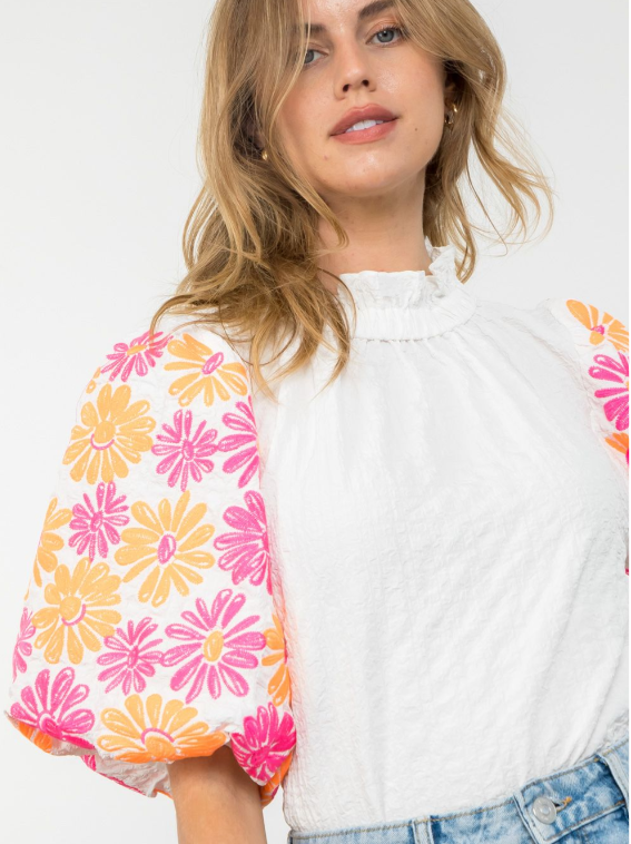 Bouquet Floral Sleeve Top