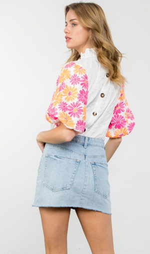 Bouquet Floral Sleeve Top