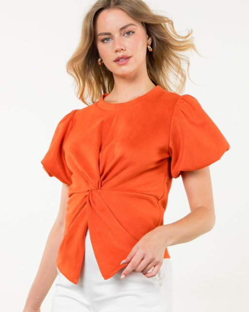 Knotted front Top Orange