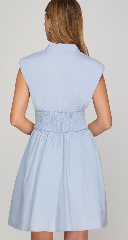 Zip Front Dress Lt blue