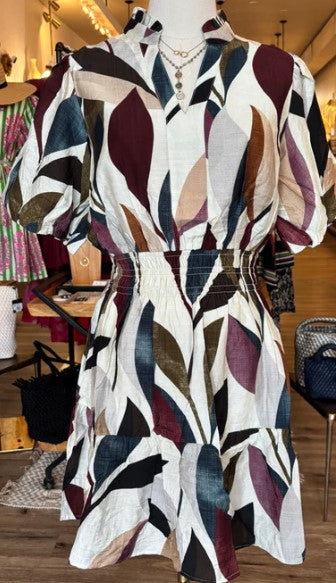 Autumn Print Tiered Dress