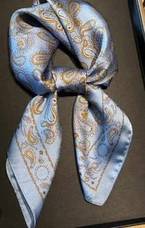 Paisley Scarf Blue and Gold