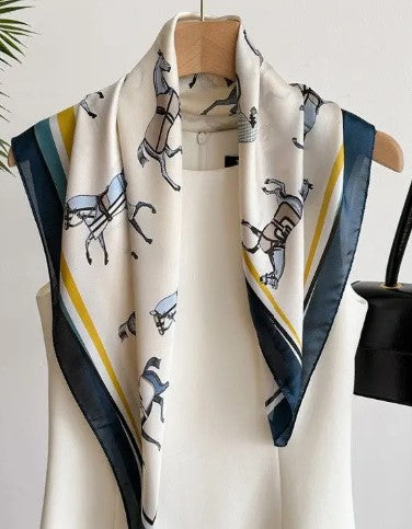 Horse Print scarf Blue