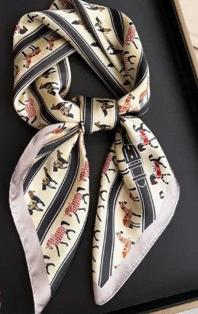 Horse Race Print scarf Navy