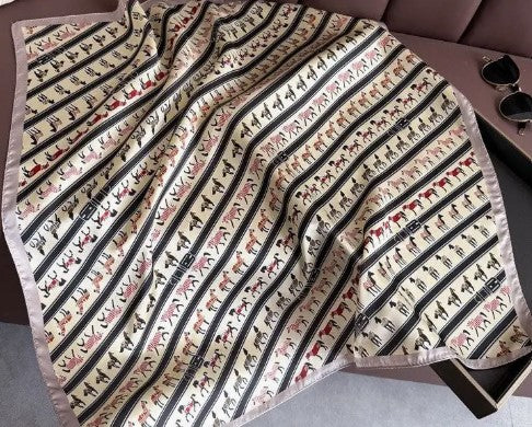 Horse Race Print scarf Navy