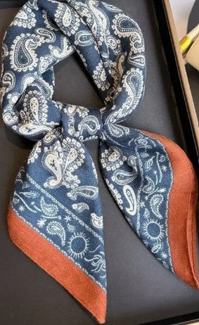 Navy Paisley scarf