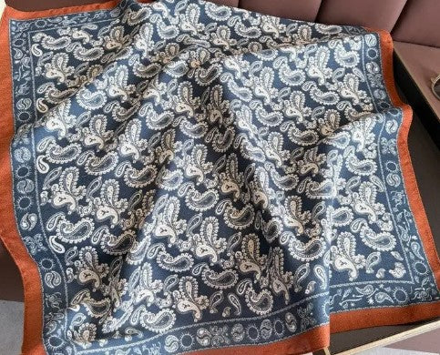 Navy Paisley scarf