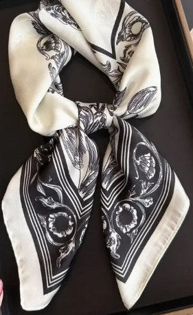 Floral Stencil print Black and white