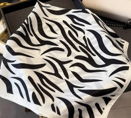 Zebra Print scarf Black and White