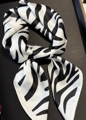 Zebra Print scarf Black and White