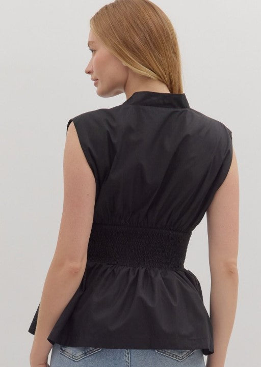 Zip Front Top Black