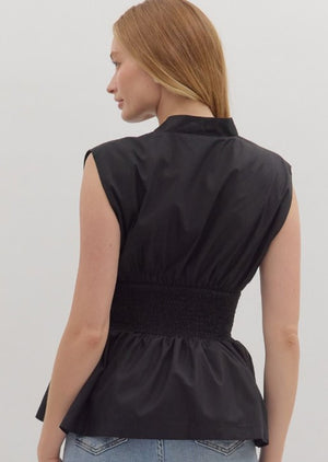 Zip Front Top Black