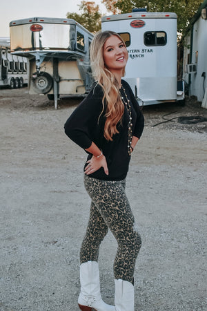 Leopard Print Stretch Jean