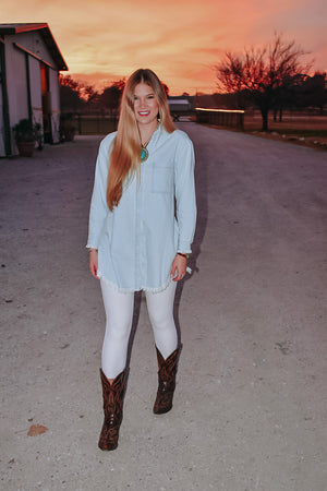 Super Soft Denim Shirt Dress