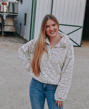 Comfy White Leopard Fleece