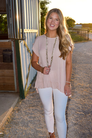 Ruffled Tunic Soft Pink