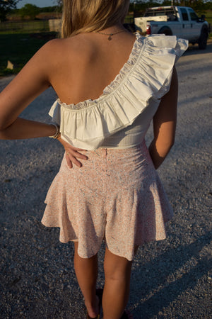 One Shoulder Ruffle Body Suit