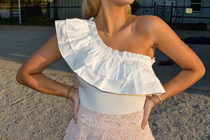 One Shoulder Ruffle Body Suit
