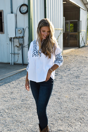 Free Spirit Tribal Embroidery Top