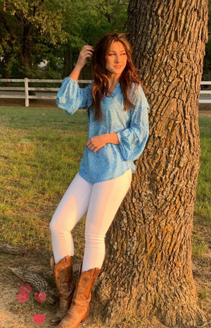 So Cool Chambray Print Top