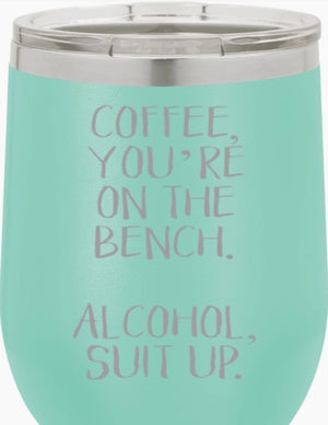 Wine Tumbler 12 oz "On the Bench"