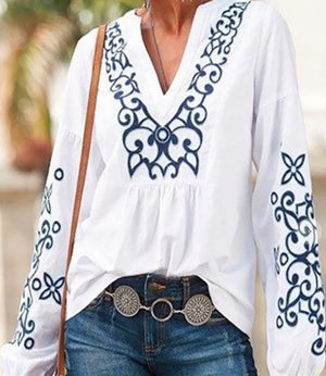 Free Spirit Tribal Embroidery Top