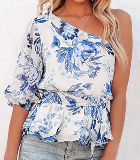 Blue Bouquet Top