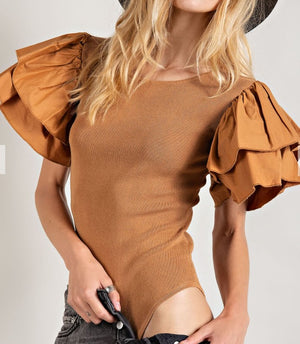 Spicy Double Flutter sleeve body suit