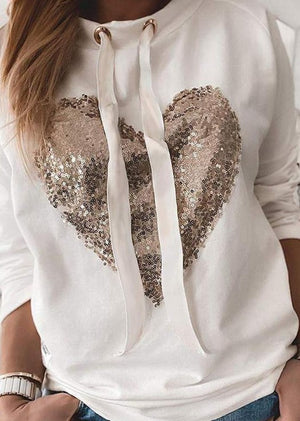 Sequin heart Sweatshirt