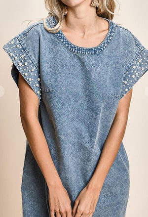 Denim & Co. Regular French Terry Crystal Wash Tie-Dye T-Shirt Dress -  QVC.com