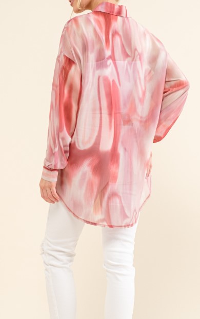 Marble Print Sheer Top