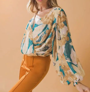 Floral Wrap Top