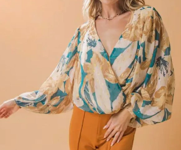 Floral Wrap Top