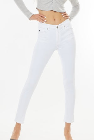 Kan Can White Hi Rise Skinny Stretch