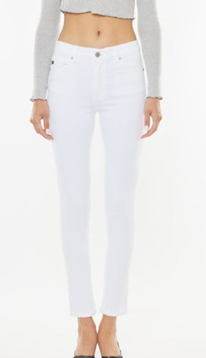 Kan Can White Hi Rise Skinny Stretch