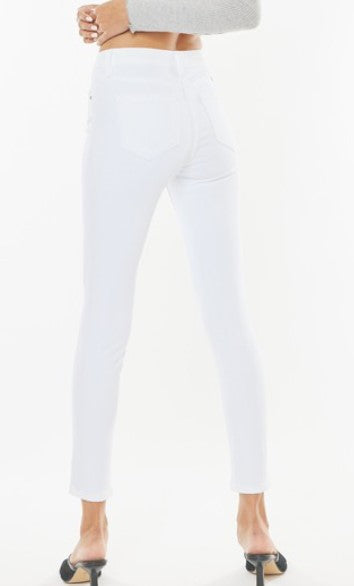 Kan Can White Hi Rise Skinny Stretch